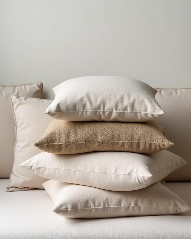 Artisan cushions and throws on a sofa